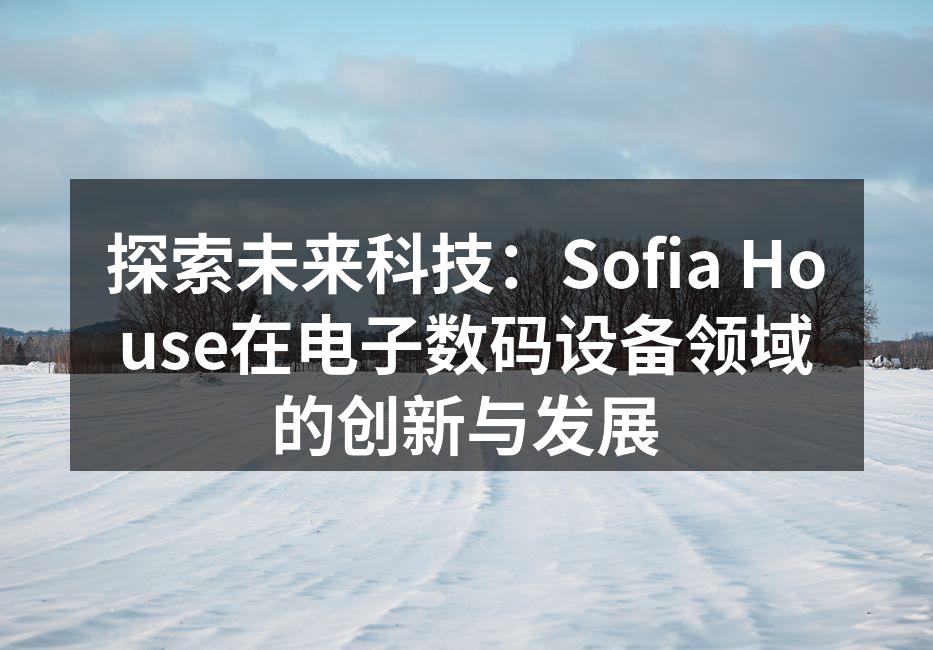 探索未来科技：Sofia House在电子数码设备领域的创新与发展